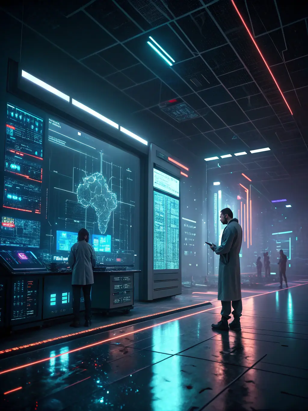 An image depicting AI tools analyzing market trends and generating content ideas, highlighting the innovative approach to content creation for the real estate industry.